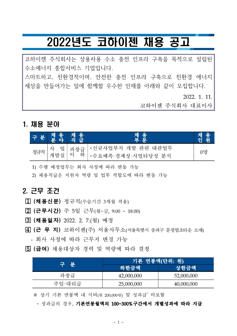 2022년 코하이젠 직원 채용 공고_1.jpg