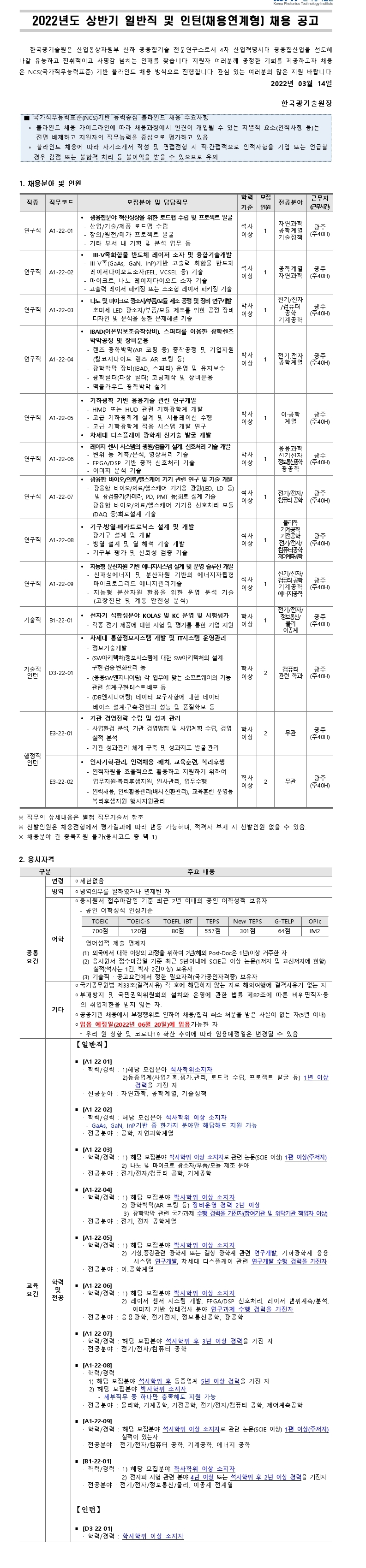 2022년 상반기 일반직 및 인턴(채용연계형) 채용공고(게시용) (1).pdf_page_1.jpg