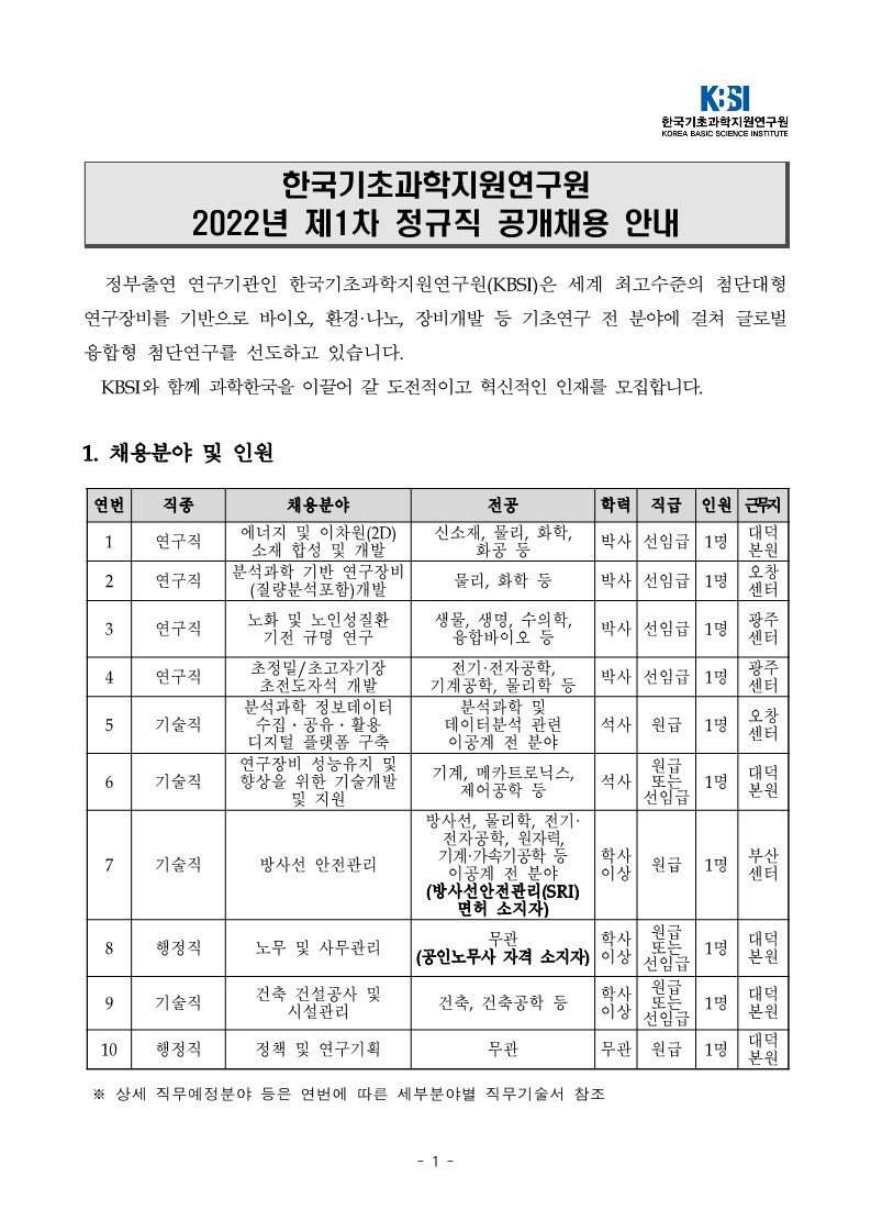 (공고문)한국기초과학지원연구원 2022년 제1차 정규직 공개채용 안내_1.jpg