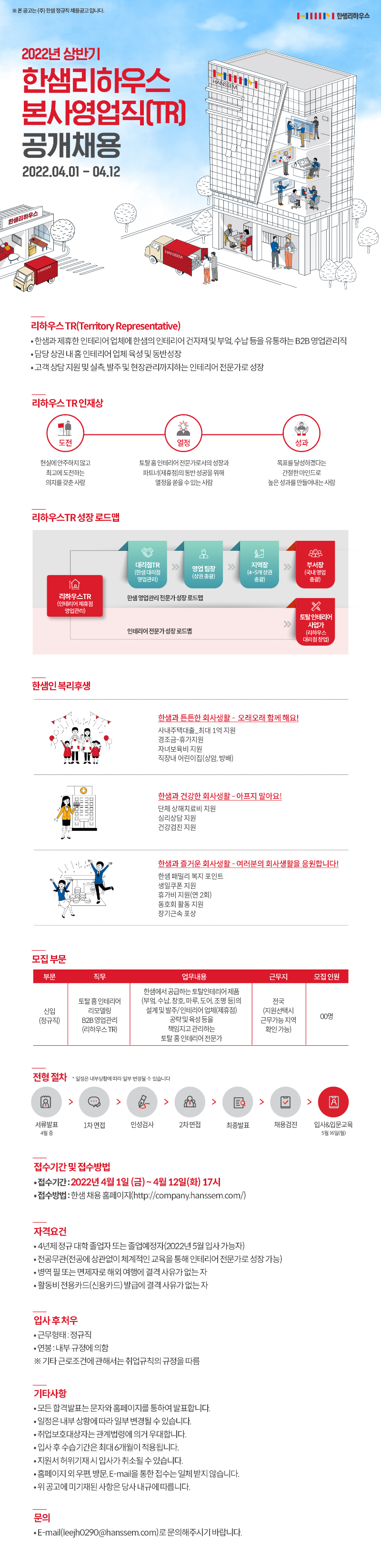[한샘리하우스] 본사영업직(TR) 공개채용 웹 공고문.png