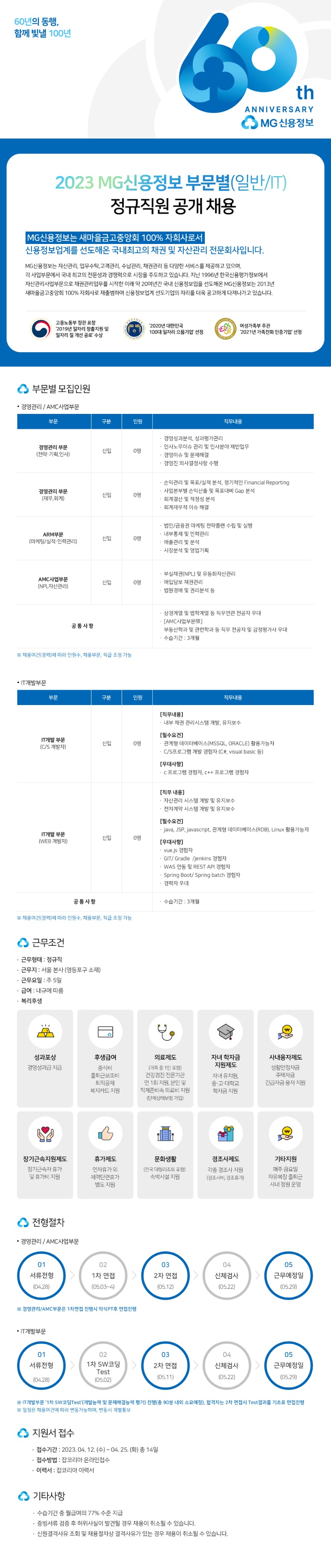 [MG신용정보] 2023년 부문별 정규직원 채용 계획 공고문.jpg