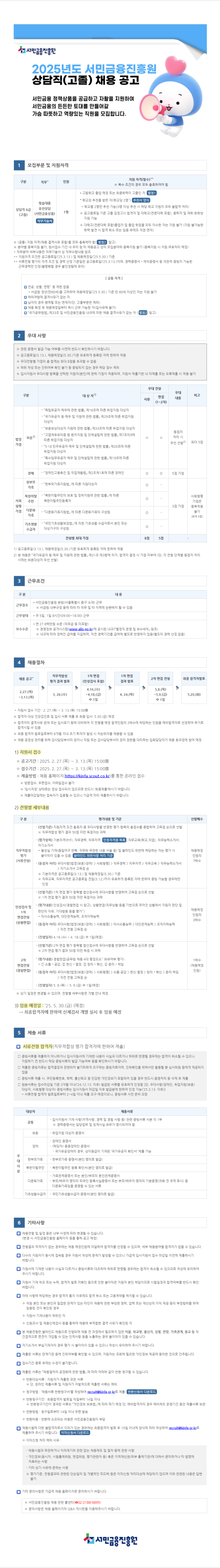 2. 서민금융진흥원 2025년 상담직 공고문_이미지.png