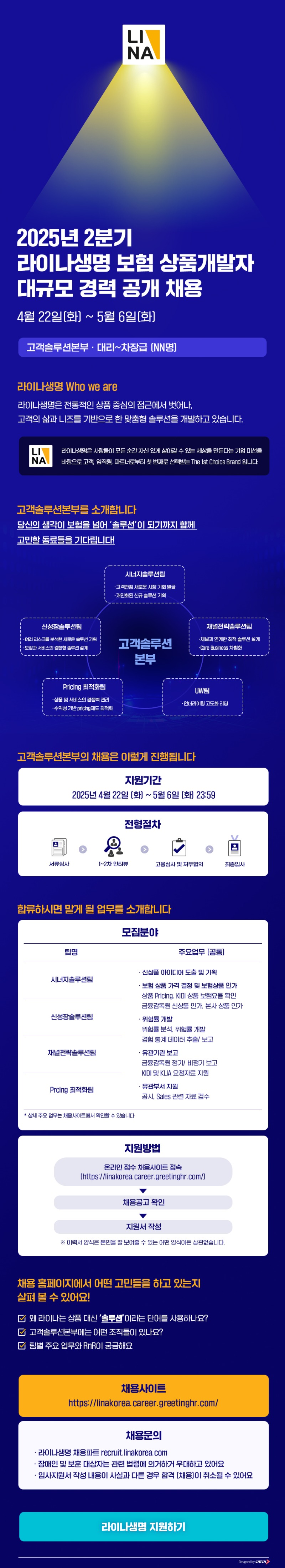 [라이나생명보험] 2025년 2분기 상품개발자 대규모 경력 공개채용.jpg