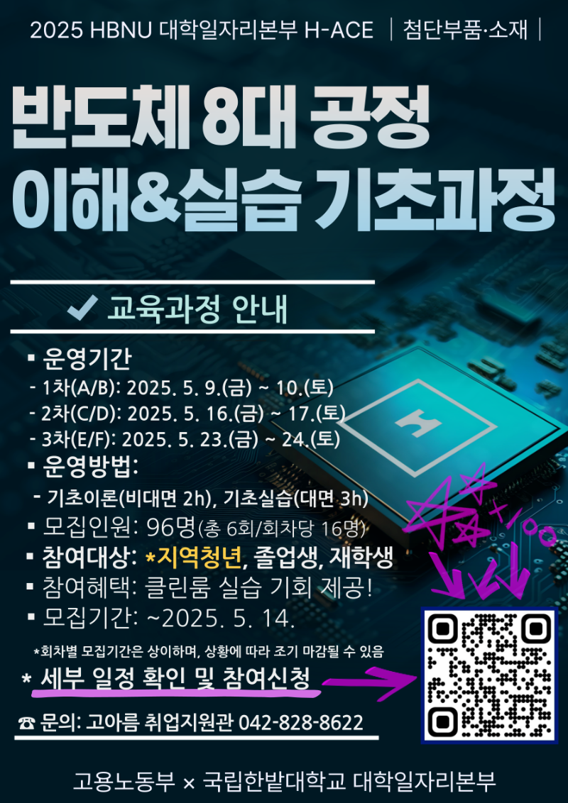 2. [거점특화 H-ACE]반도체 8대 공정 이해&실습 기초과정 홍보물.png