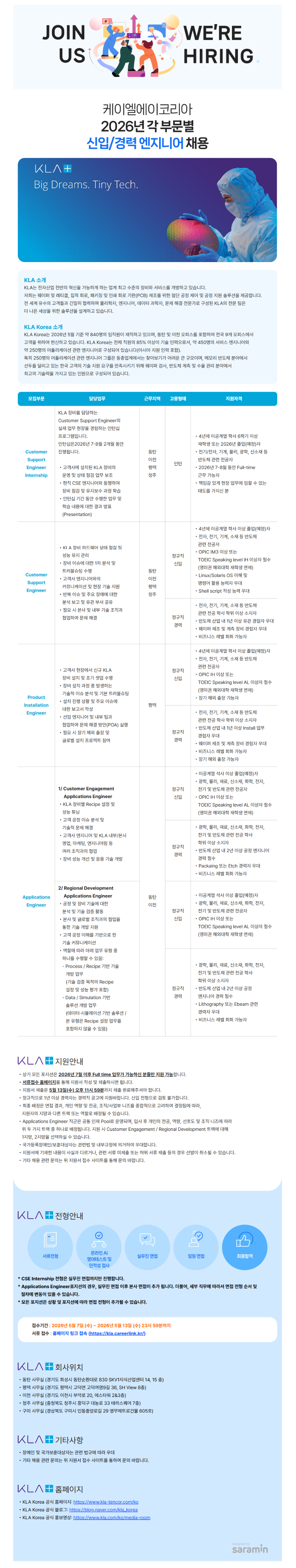 [케이엘에이코리아] 2026년 각 부문별 신입경력 엔지니어 채용.png