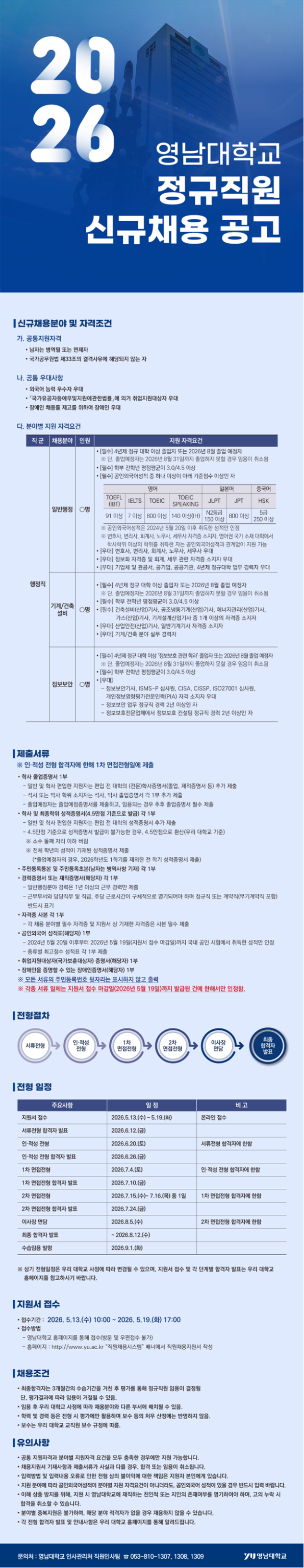 2026 영남대학교 정규직원 신규채용 공고문(채용사이트 송부용).pdf - Page 1 of 1.png