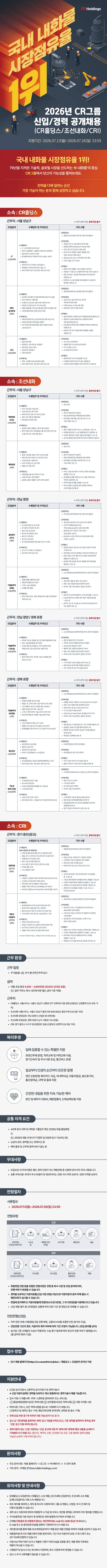 [CR그룹] CR그룹(CR홀딩스조선내화CRI) 신입경력 공개채용.png.png