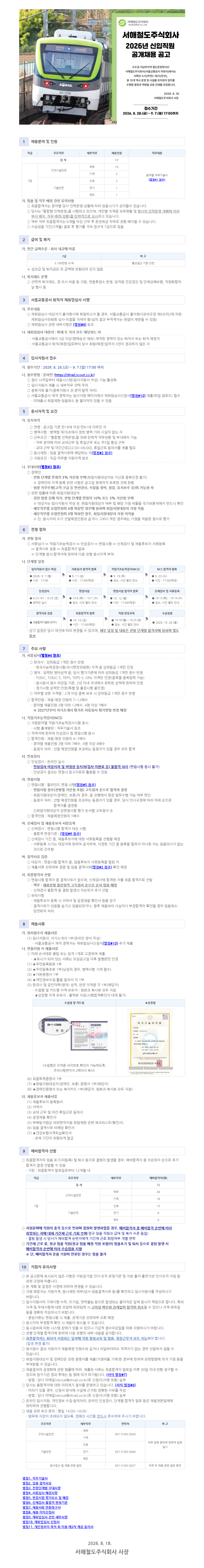 [서해철도주식회사] 신입직원 공고문 이미지.png