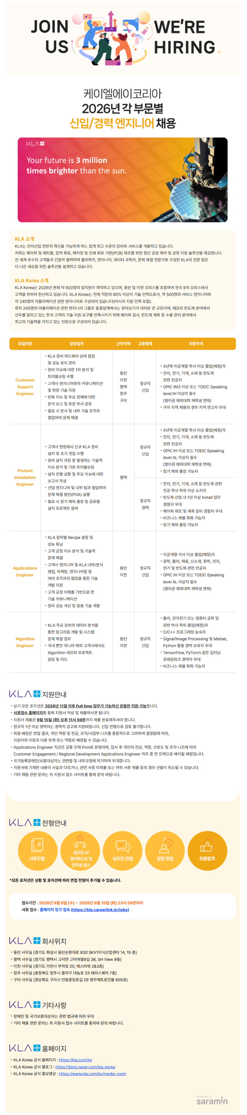 [케이엘에이코리아] 2026년 각 부문별 신입경력 엔지니어 채용.png
